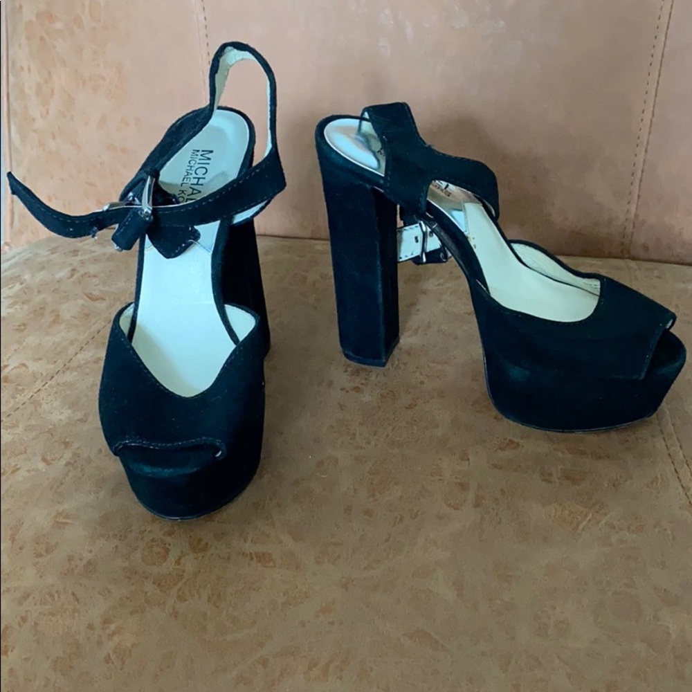 Michael Korea’s Black Suede Platform Heels 5.5
